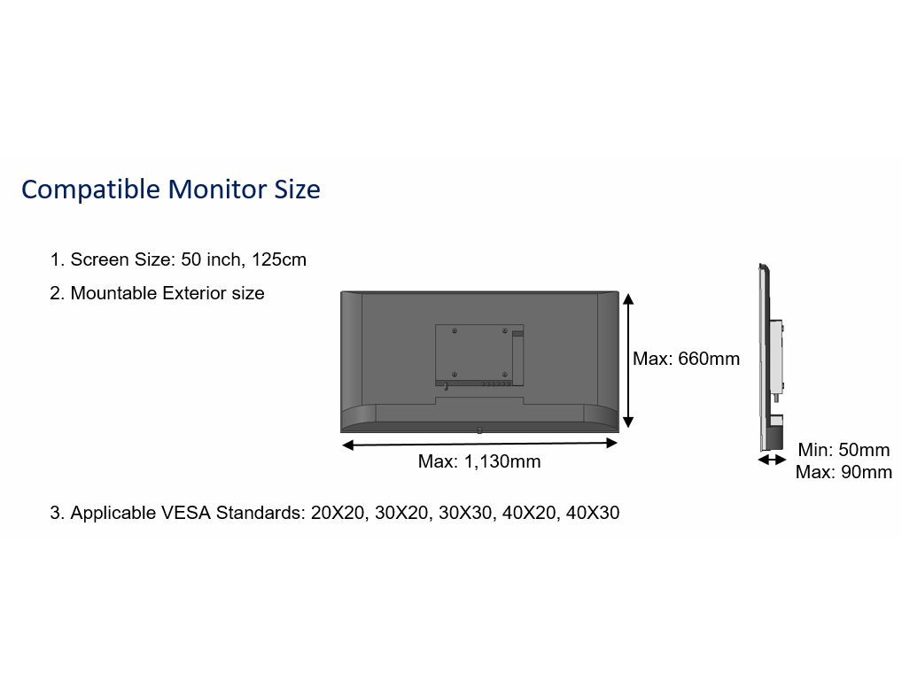 50" TV-Screen-Facade, Frame + TV Controller and Soft Padded Covers optional