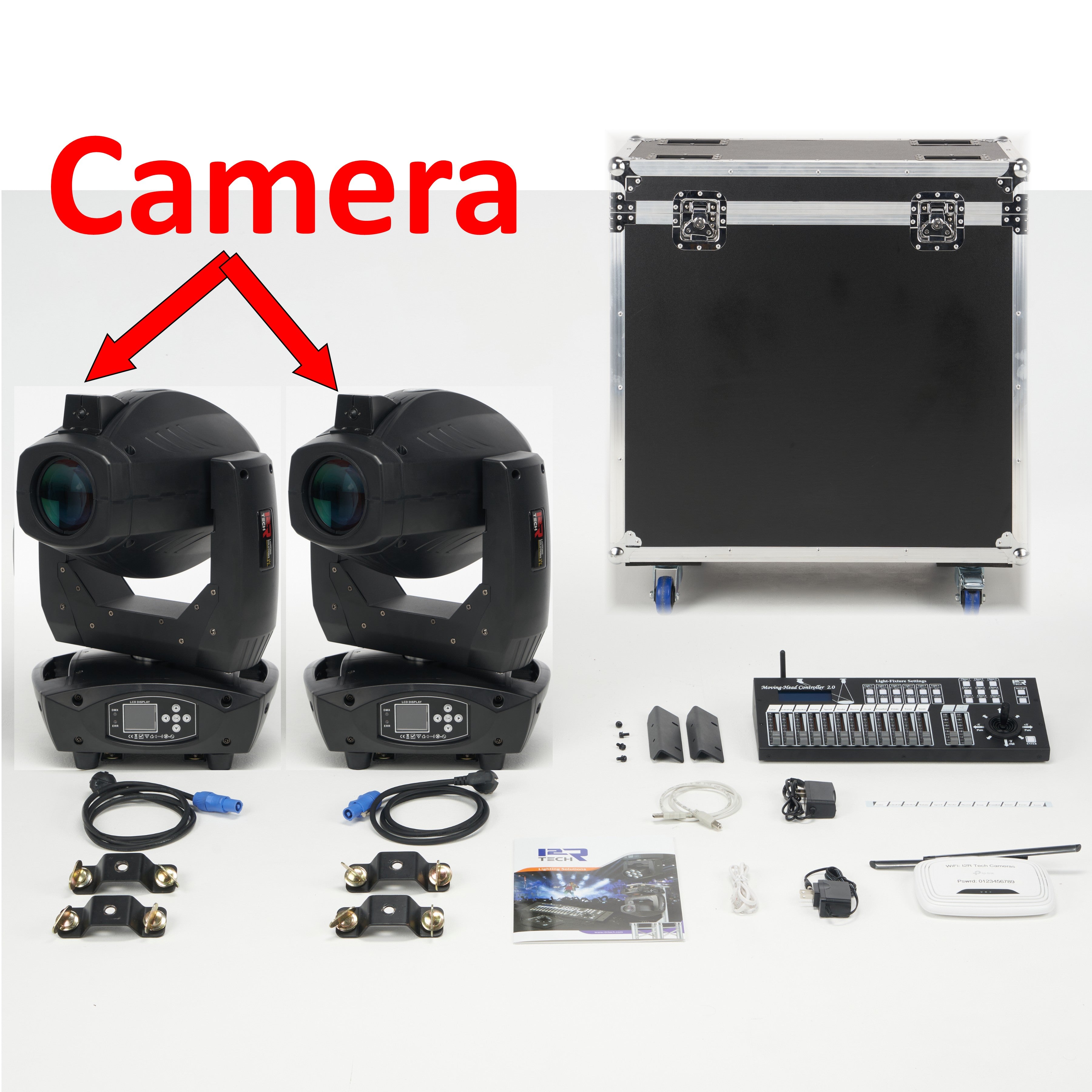 Twin Lights, Complete Plug-and-Play Followspot System, all Wireless Controlled!