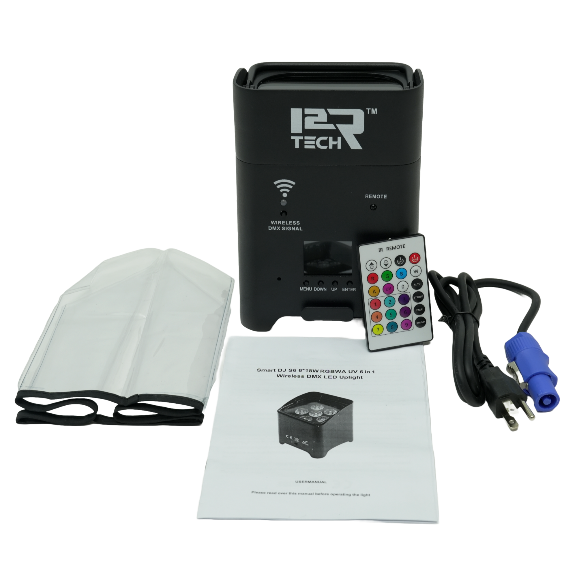 Par Light 6x18W 6in1 RGBAW+UV Battery Lighting Wireless Remote Control and Case