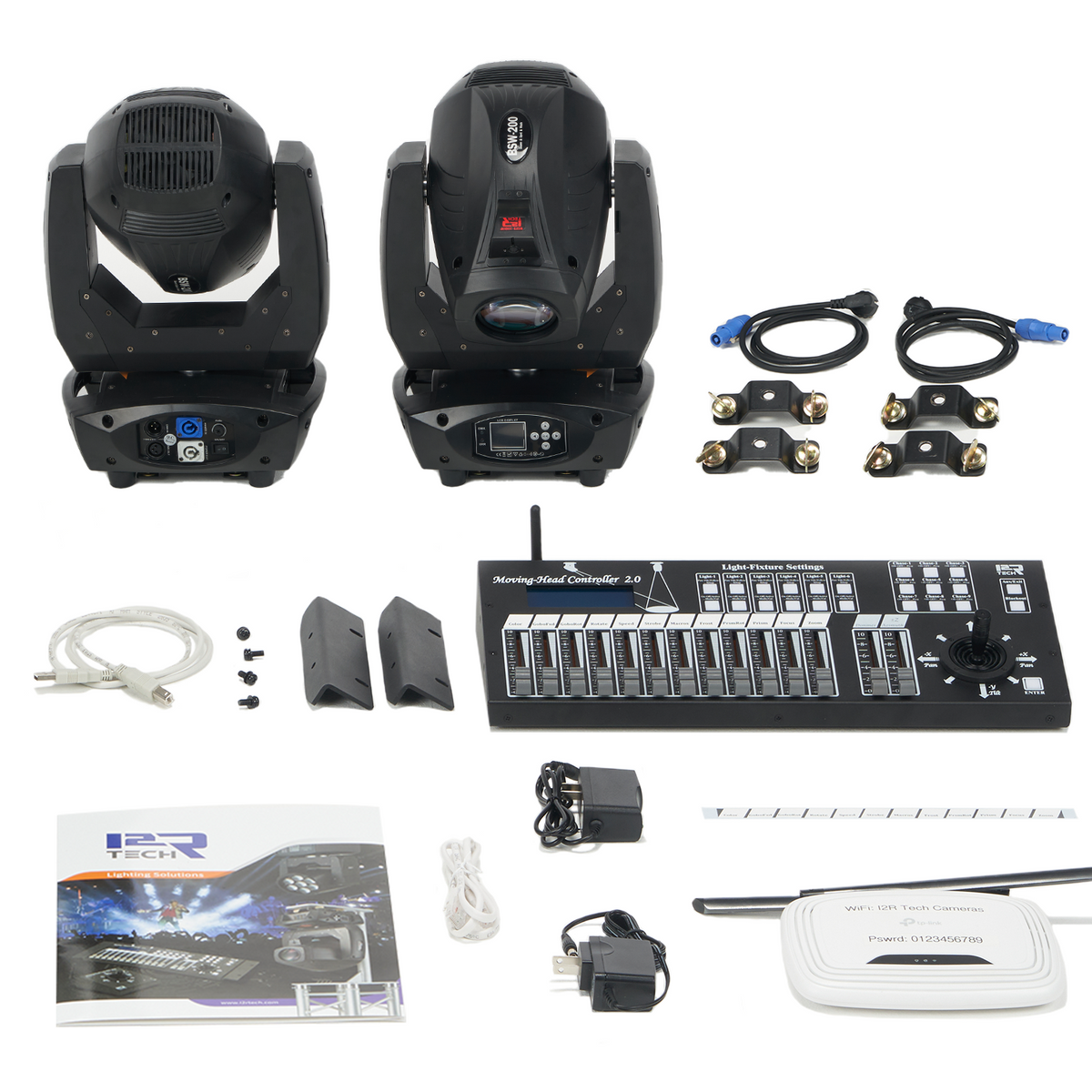 Programable Led Spotlight System Twin Lights, Complete Plug-and-Play Followspot System, all Wireless Co